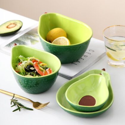 Avocado Ins Hand-Painted Creative Ceramic Bowls Set